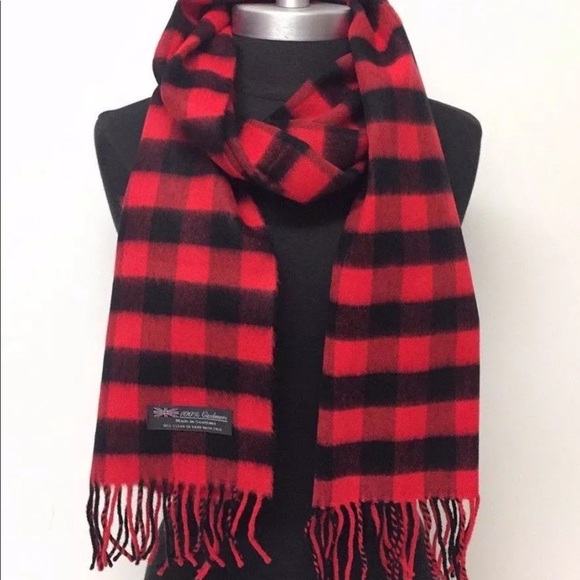 NWT 100% Cashmere Buffalo Check Scarf - Picture 5 of 6
